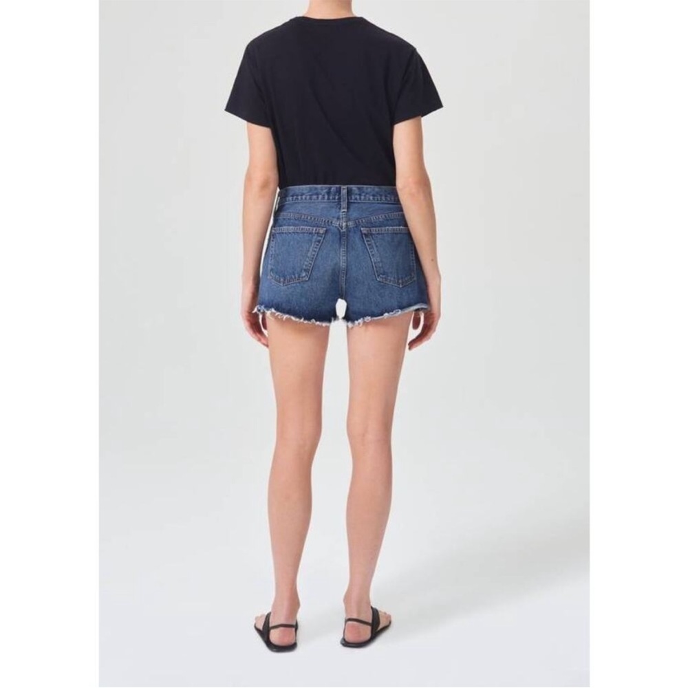 AGOLDE parker vintage cut off shorts caution dark wash denim jorts size 28 - Picture 2 of 16